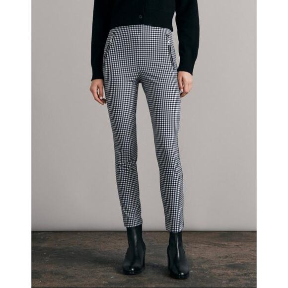 Rag & Bone Gingham Skinny Pants Black White Check Minimalist Size 0 - Picture 1 of 7